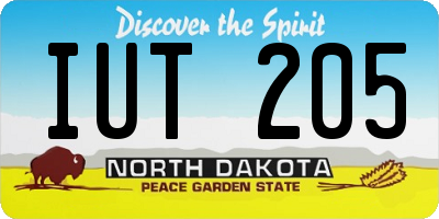 ND license plate IUT205