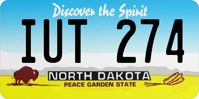 ND license plate IUT274