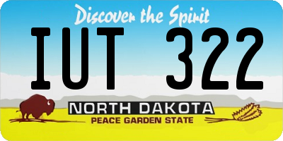 ND license plate IUT322
