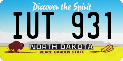 ND license plate IUT931