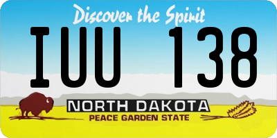 ND license plate IUU138