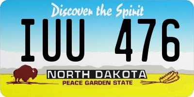 ND license plate IUU476