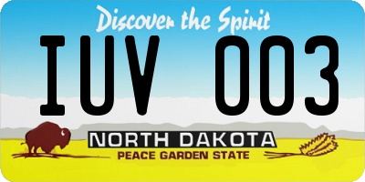 ND license plate IUV003