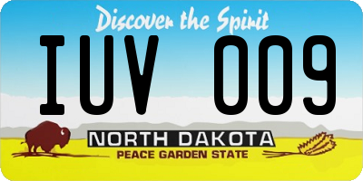 ND license plate IUV009