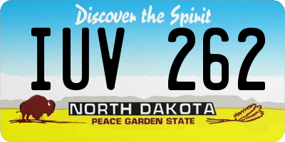 ND license plate IUV262