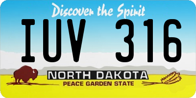 ND license plate IUV316