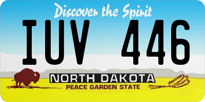 ND license plate IUV446