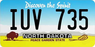 ND license plate IUV735