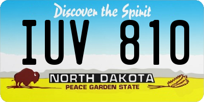 ND license plate IUV810