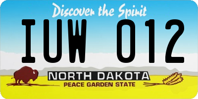 ND license plate IUW012