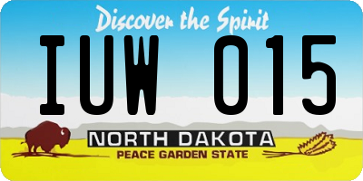 ND license plate IUW015