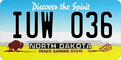 ND license plate IUW036