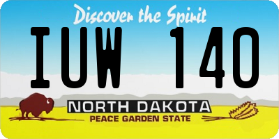 ND license plate IUW140