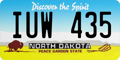 ND license plate IUW435