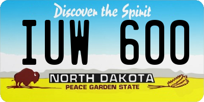 ND license plate IUW600