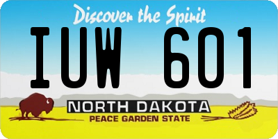 ND license plate IUW601