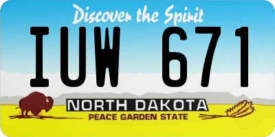 ND license plate IUW671