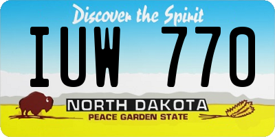 ND license plate IUW770