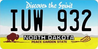 ND license plate IUW932