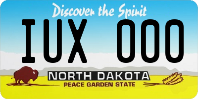 ND license plate IUX000