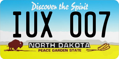 ND license plate IUX007