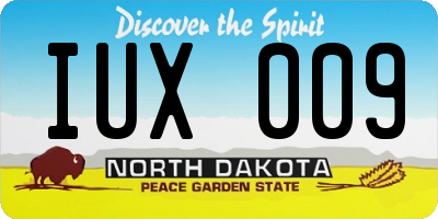 ND license plate IUX009