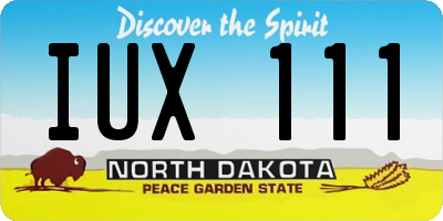ND license plate IUX111