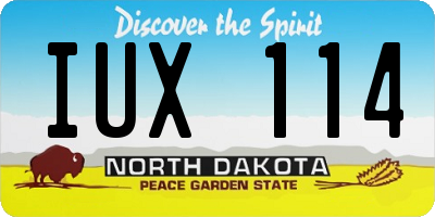 ND license plate IUX114