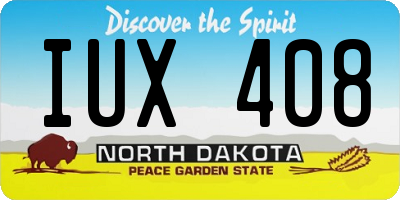 ND license plate IUX408