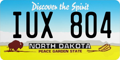 ND license plate IUX804
