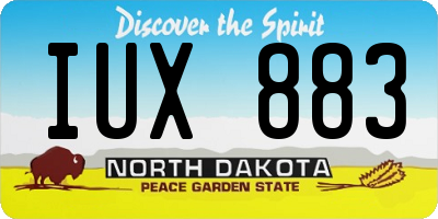 ND license plate IUX883