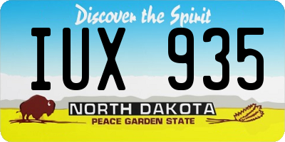ND license plate IUX935