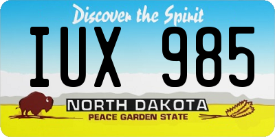 ND license plate IUX985