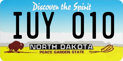 ND license plate IUY010