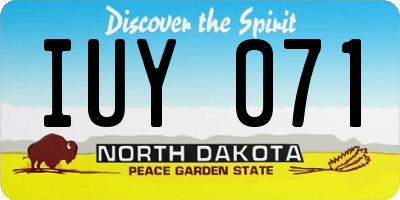 ND license plate IUY071