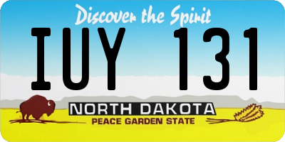 ND license plate IUY131