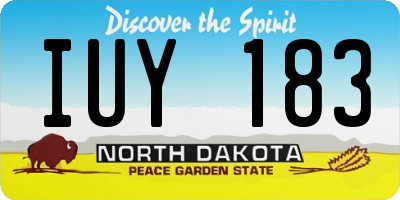 ND license plate IUY183