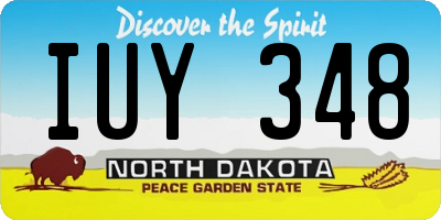 ND license plate IUY348