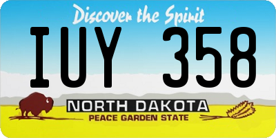 ND license plate IUY358
