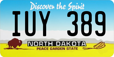 ND license plate IUY389