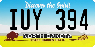ND license plate IUY394