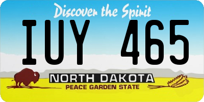 ND license plate IUY465