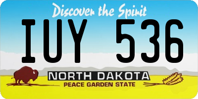 ND license plate IUY536