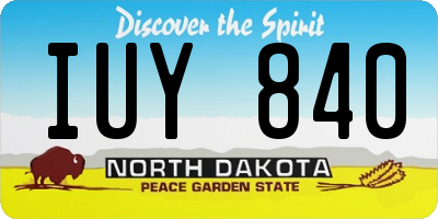 ND license plate IUY840