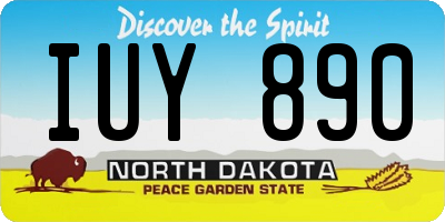 ND license plate IUY890