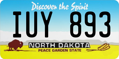 ND license plate IUY893