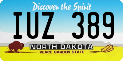 ND license plate IUZ389