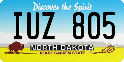ND license plate IUZ805