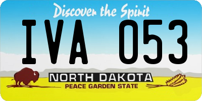 ND license plate IVA053