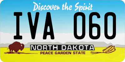 ND license plate IVA060